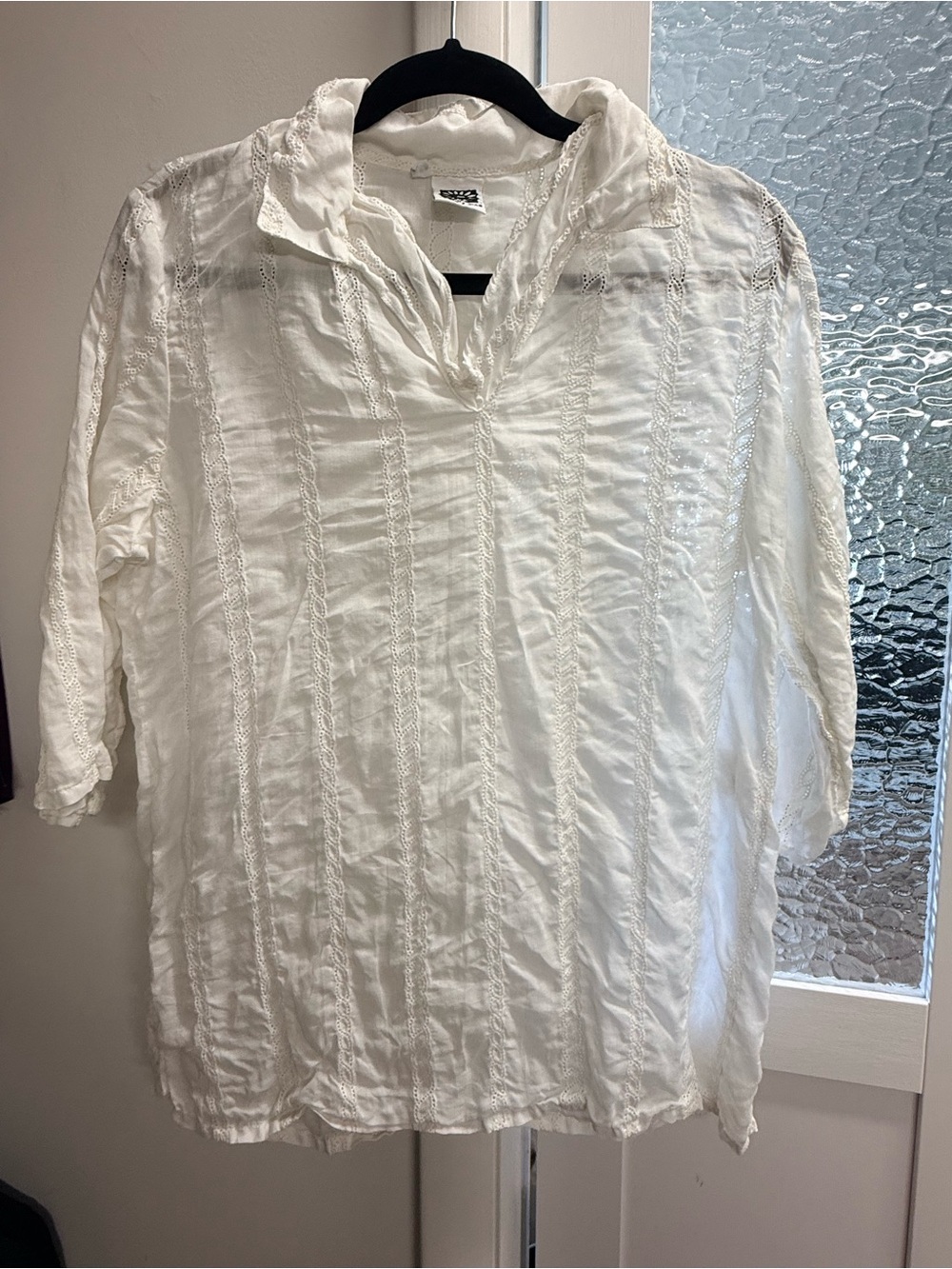 Johnny Was Women’s White Textured Button-Down Shirt